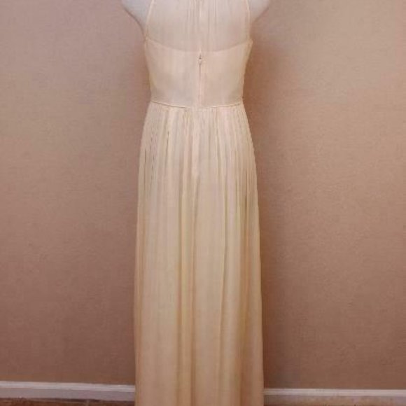 J Crew Megan Long Dress Silk Chiffon Champagne - Picture 4 of 6